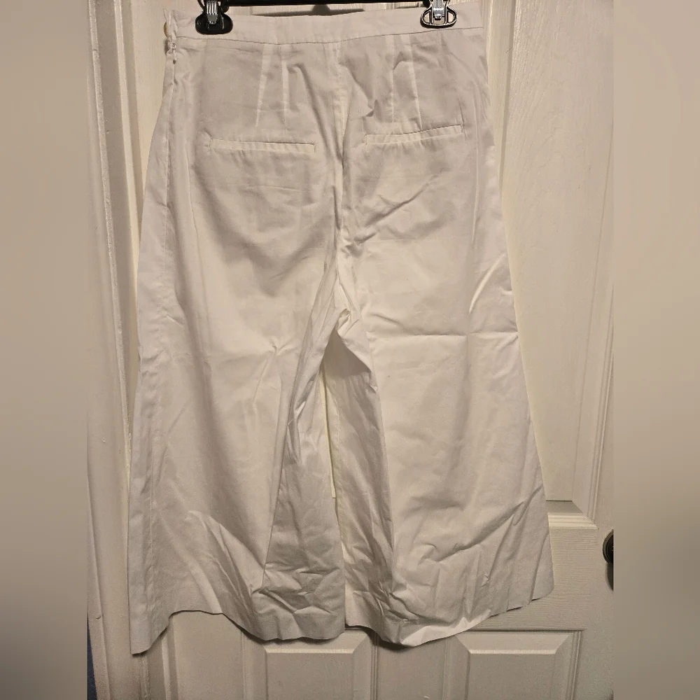 Vince Optic White Pleated Culotte Size 0